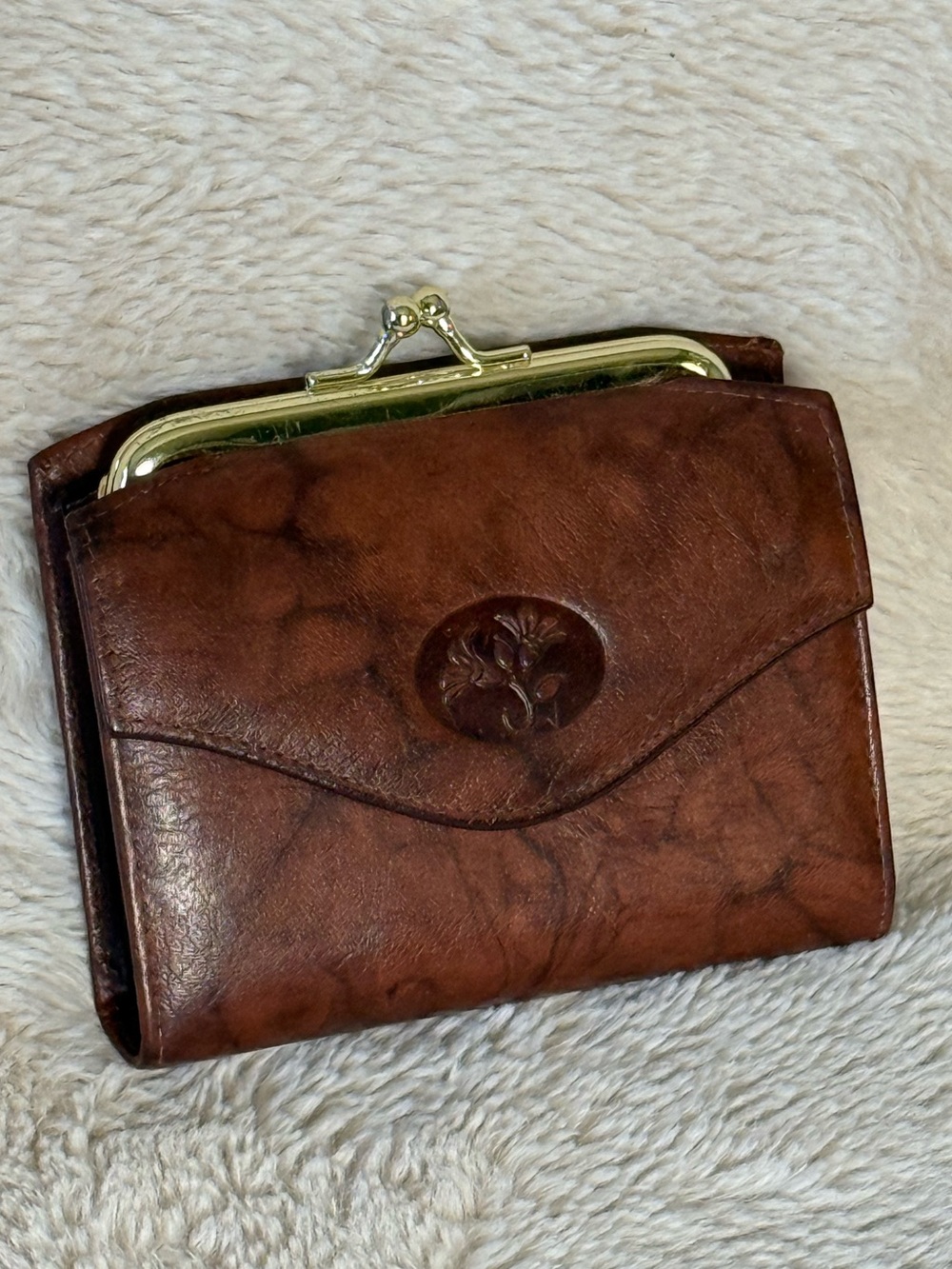 Vintage Buxton Heiress French Purse Wallet– Brown Leather Unused/NWOT